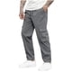 thumbnail image 2 of Pantalones largos para hombre, lisos, a la moda, informales, con múltiples bolsillos, cintura elástica, de poliéster, 2 of 7