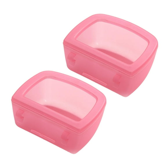 YWMJZEU 2 Pieces Dog Bowls No Leak Water Feeder Dish Multi-Purpose Pet Carrier Bowl Slow Pink