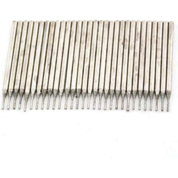 JINGLING Lapidary Diamond Drill Bits 0.7mm Carving Burrs for Stone Pack of 30Pcs