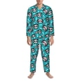 thumbnail image 3 of Lsque Cartoon Dog And Cat Pattern Long Sleeve Pajama Set for Men - Soft 2-Piece Sleepwear and Loungewear Set with Pockets, Comfy Nightwear-X-Large, 3 of 7