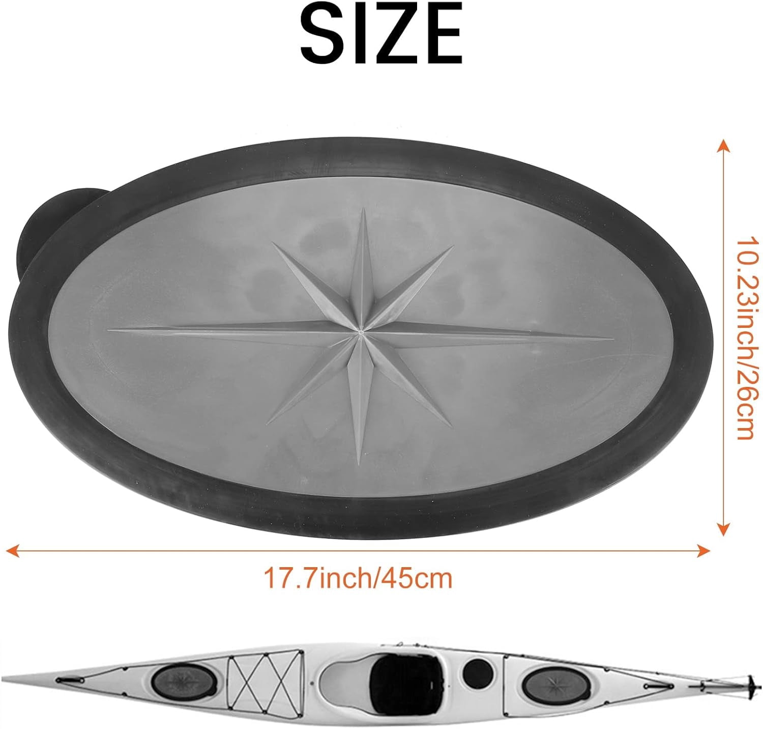 Waterproof Oval Kayak Hatch Cockpit Cover, Marine Grade ABS Deck Lid with TPE Seal