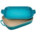 thumbnail image 2 of Le Creuset Stoneware Rectangular Dish with Platter Lid, 14 3/4" X 9", Caribbean, 2 of 4