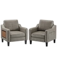 thumbnail image 5 of AFO Faux Leather Accent Chair Set of 2, Modern Living Room Armchair with Side Table and Pockets for Bedroom, Office and Small Place, Grey, 5 of 12