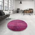 thumbnail image 3 of Ahgly Company Indoor Round Mid-Century Modern Magenta Pink Oriental Area Rugs, 5' Round, 3 of 6