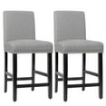 thumbnail image 1 of Costway Set of 2 25'' Kitchen Breakfast Chairs Nailhead Bar Stools Gray, 1 of 10