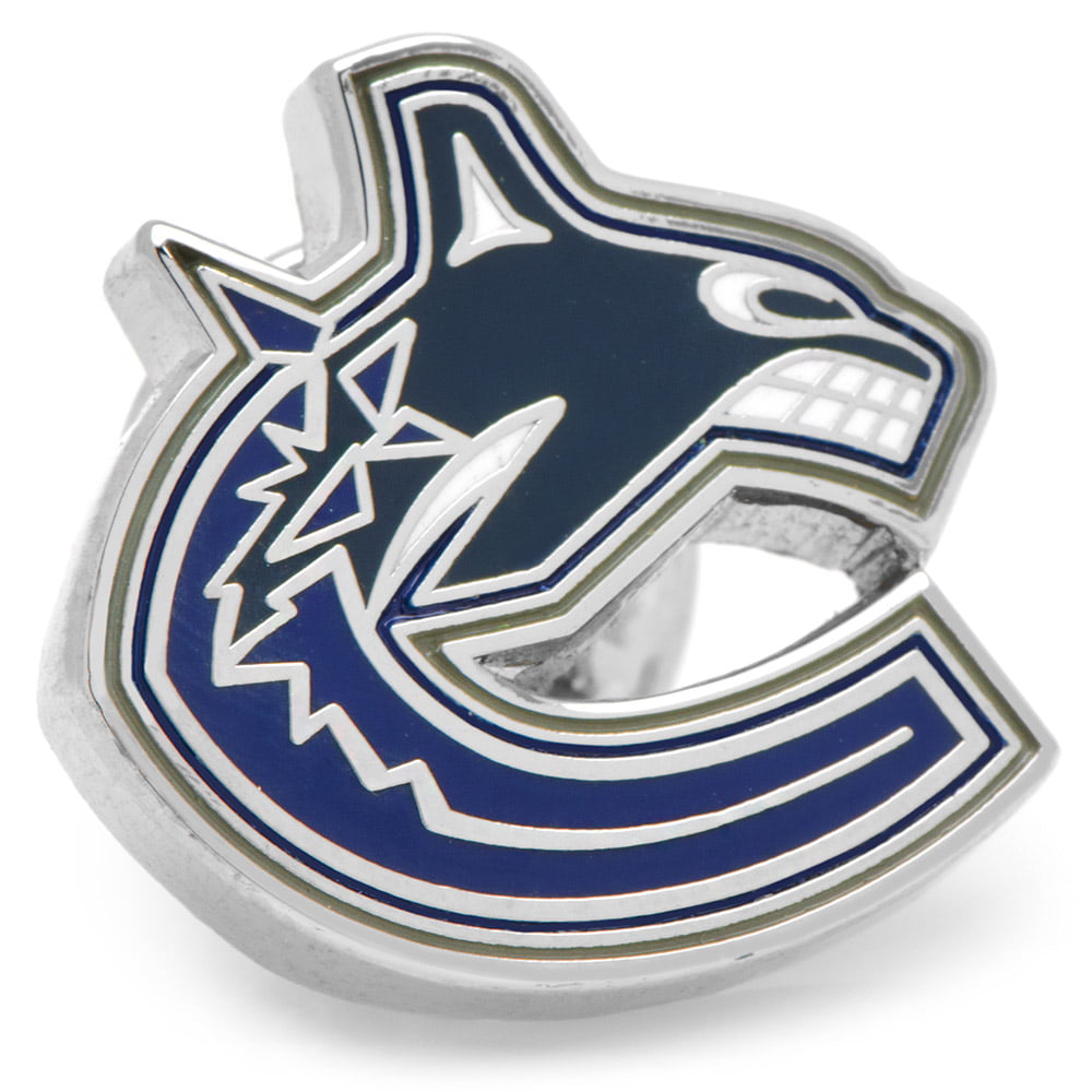 NHL Mens Silver Tone Metal Vancouver Canucks Hockey Sports Fan Suit Lapel Pin