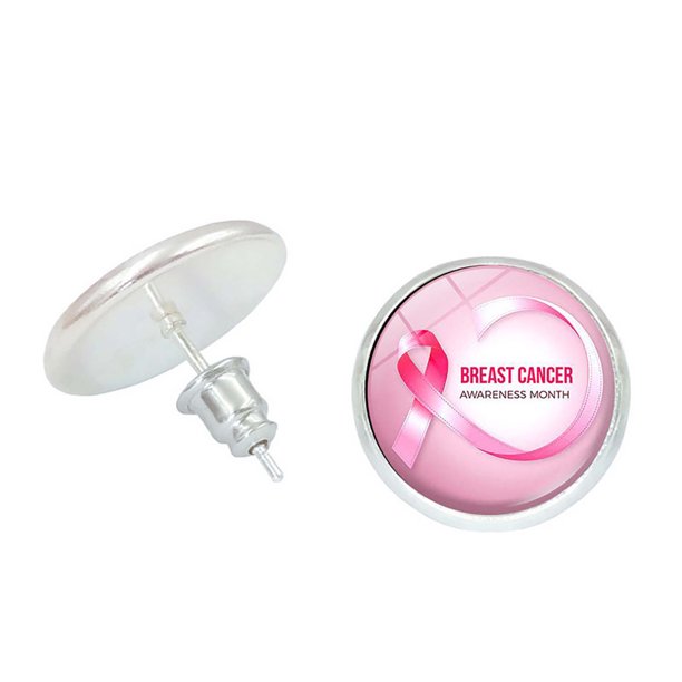 Pendientes de la cinta rosada del perno prisionero para la conciencia del cáncer de pecho Accesorios con estilo y elegantes pendientes para las mujeres