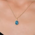 thumbnail image 3 of Gem Stone King 14K Yellow Gold London Blue Topaz Pendant Necklace | 3.00 Cttw | Gemstone November Birthstone | Oval 10X8MM | Gold Necklace for Women | With 18 inch Gold Chain, 3 of 6