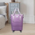 thumbnail image 1 of Bolsa de lona con ruedas, bolso de ropa expandible, bolsa de lona plegable con ruedas para entrenamiento, mujeres, hombres, Camping, ejercicio físico púrpura, 1 of 9