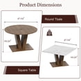 thumbnail image 5 of AHB 47.3" Round Dining Table for 4-6, Solid Wood Pedestal Base, Brown Modern Kitchen & Dining Room Table with a Replaceable Square Marble Tabletop, 5 of 10