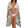 thumbnail image 4 of SCRAWLGOD Cat Floral Butterfly Print Swimsuit Cover Up for Women Long Loose Swimsuit Coverup Soft Breathable Beach Cover Up for Summer, 4 of 6