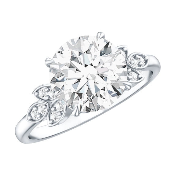 Rosec Jewels Certified Lab Grown 3 Carat Diamond Engagement Ring for Women - EF-VS Quality - Gift For Special Occasion, 925 Sterling Silver, US 4.00