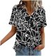 thumbnail image 5 of TaTaai Women's Lightweight Short Sleeve Button Up Collar Allover Print Shirt Top Airy Summer Blouse Relaxed Fit Plus Size Gift, 5 of 6