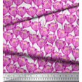 thumbnail image 3 of Soimoi Moss Georgette Fabric Tulip Flower Print Fabric by The Yard 42 Inch Wide, 3 of 3