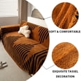 thumbnail image 5 of HUGNEO 71"x51" Chenille Sofa Cover, Non Slip Soft Tassel Couch Cover, Machine Washable Furniture Protector for Kids Pets, Brown, 5 of 11