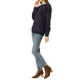 thumbnail image 5 of INSPIRE CHIC Women's Polka Dots Crew Neck Drop Shoulder Long Sleeves Knit Sweatshirt XS Dark Blue, 5 of 9