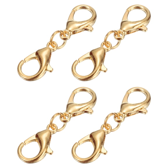 Bracelet Extender, 4Pcs - Double Lobster Claw Clasps Necklace Extenders, Connector Extension Clasp and Closure for DIY Making Jewelry Chain (30mm/1.18", Light Gold)