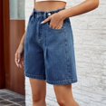 thumbnail image 5 of Women's Denim Shorts High Waisted Wide Leg Stretchy Jorts Casual Summer Fashion Jeans with Pockets, 5 of 7