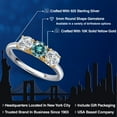 thumbnail image 2 of Gem Stone King 925 Silver and 10K Yellow Gold Blue Moissanite and Lab Grown Diamond Engagement Ring for Women | 1.50 Cttw | Round 5MM | Gemstone Birthstone | Size 9, 2 of 6