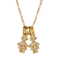 thumbnail image 2 of Collar para Mujer de Niños Personalizado LuckyLy, Baño de Oro 14k y Zirconia Cúbica, Cadena y Charms, Modelo Darcy Niño y Niña dorado 2 Niñas, 2 of 6