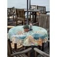 thumbnail image 2 of Outdoor Tablecloth with Umbrella Hole for Patio/Picnic/Party/Camping, Teal Coastal Waterproof Table Cloth Round Cover Washable, Summer Beach Starfish Shell Coral Nautical (Dia 60"), 2 of 8