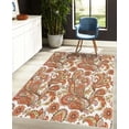 thumbnail image 4 of Paisley Decorative Rug, Ethnic Art Swirly Flowers Leaves Floral Pattern Bohemian Style Country Print, Quality Carpet for Bedroom Dorm and Living Room, 6 Sizes, Orange Cream Rose, by Ambesonne, 4 of 4