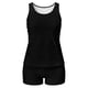 thumbnail image 4 of Traje de baño conservador de dos piezas para mujer, tankini, con sujetador acolchado, sin mangas, cuello redondo, de dos piezas, color liso, traje de baño de dos piezas para mujer, trajes de baño tank, 4 of 9