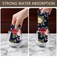 thumbnail image 4 of 2 Pcs Pioneer Flower Floral Print Pattern Kitchen Towels, Funny Microfiber Dish Towel Set, 18" X 26" Tea Towels, 4 of 6