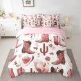 thumbnail image 2 of Castle Fairy Cowgirls Boots Hats Bedding Comforter Set 7 Pieces for Teens Adults,Chic Flowers Cactus Full Bedding Set Lightweight,Western Theme Fitted Sheet Flat Sheet,Breathable Home Decor, 2 of 8