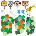 thumbnail image 1 of Muyoka Kit de arco de globo con tema de jungla de animales, conjunto de arco de guirnalda de globos DIY, globos reutilizables, suministros de fiesta de hojas de palma verde Muyoka Hogar, 1 of 7