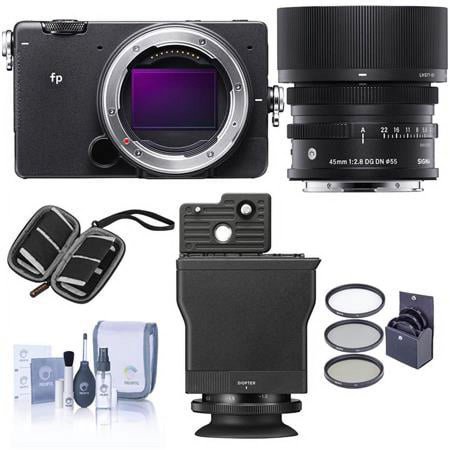 UPC: 0192223184404 | fp Mirrorless Digital Camera with 45mm f/2.8 DG DN Contemporary Lens  Bundle with Sigma LVF-11 LCD Viewfinder & Filter Kit