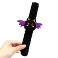 thumbnail image 2 of Halloween Slap Bracelets, Fluffy Bracelet Pumpkin Ghost Bat Cat Wristband for Kids Trick or Treat Bag Filler Party Favors Supplies, 2 of 4