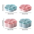 thumbnail image 2 of Cqxid Rangement Alimentaire à Moins de 10 $ Plateau de Service à 1/2 Niveau en Forme de Fleur pour Bonbons et Noix avec Couvercle 6 Compartiments Rond en Plastique Rangement Alimentaire Organiseur de Lunch Assiette à Collation de Noël Divisée, 2 of 8