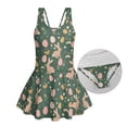 thumbnail image 5 of Xixirimido Rabbit Bunny Easter Eggs Print Girls One Piece Swimsuits Sleeveless Swim Dress for Girls Skirted Bathing Suit Hawaiian Skirt Swimwear UPF 50+ Sun Protection, 6-7 Years, 5 of 7