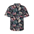 thumbnail image 3 of Daiia Colorful Tropical Leaves Hawaiian Shirt for Men Gentle Cotton Regular Short Sleeve Casual-Large, 3 of 9