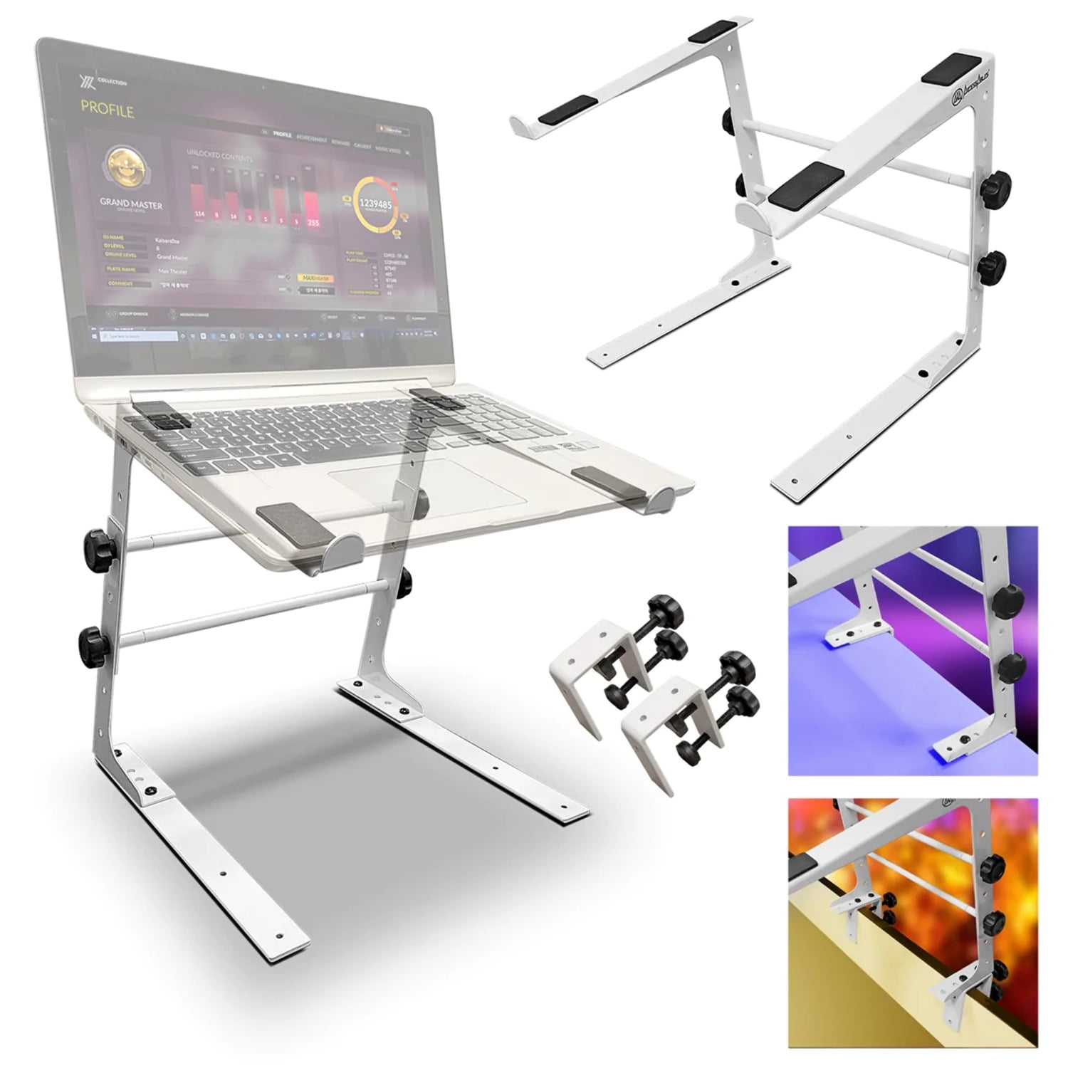 AxcessAbles DJ Controller Stand with Adjustable Height and Table