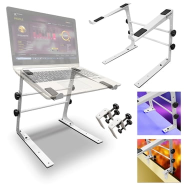 AxcessAbles Two-Tier Adjustable DJ Stand With Clamps | For Controllers And Laptops Up To 20lbs.| Controller Stand Compatible With DDJ-REV1, DDJ-FLX4