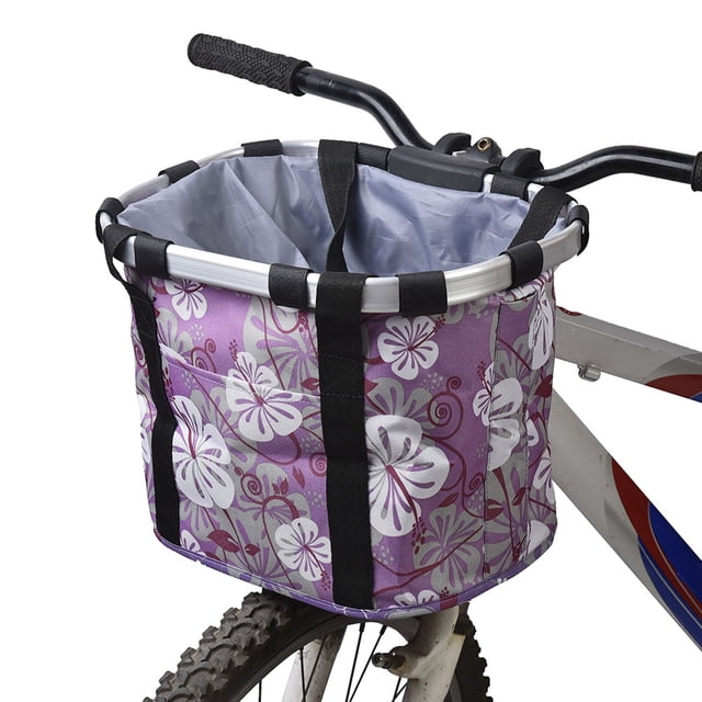 Graflsoa Quick-Release Aluminum Alloy Bicycle Front Basket with Oxford Cloth, Compatible with Mountain Bikes, Ideal for Essentials or Pets, Multiple Color Options