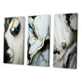 thumbnail image 3 of Designart "Gilded Green and Gold Geode Marble IV" abstract marble Wall Art Set Of 3 - Modern Green Gallery Wall Set For Home Decor, 3 of 6