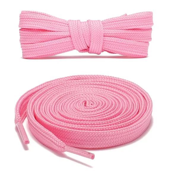 1pair Double Layers Flat Boot Shoe Laces Strings Pink for Sneakers Tennis Shoes