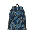 thumbnail image 2 of Bixox Blue Leaves A Printing Canvas Backpack Lightweight Casual Travel Backpack School Backpack Fits 15.6 Inch Notebook, 2 of 5