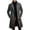 Dark Gray, variant on Men's Mid Length Pea Coat with Notched Lapel, Single Breasted Button Front and Side Pockets, Tailored Long Sleeve Fall Winter Overcoat for Fall Winter Layering