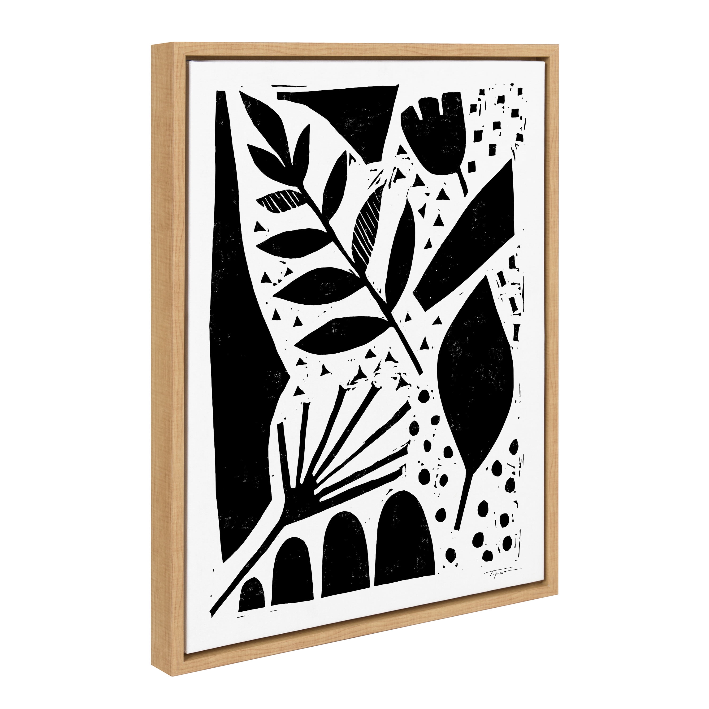 Kate and Laurel Sylvie Nature in the Abstract Framed Canvas Wall Art by Statement Goods 18x24 Natural Sophisticated Abstract Art for Wall