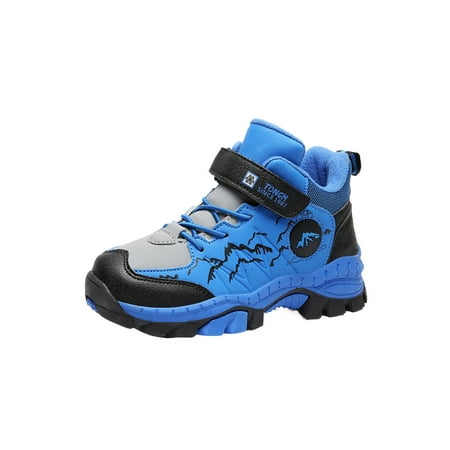 

SIMANLAN Unisex Casual Hiking Shoes Lightweight Round Toe Winter Shoe Sports Comfort Plush Lining Trekking Sneaker Sky Blue Style A 13c