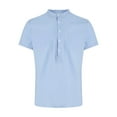 thumbnail image 3 of TAIAOJING Mens Shirts With Pocket Shorleeved Collar Casual Stand-Up Blouse, 3 of 5
