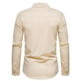 thumbnail image 4 of Tops para hombre, camisas, blusas, elegantes, informales, camisas de manga larga, moda sólida, cierre de botones, camisa de solapa bordada Odeerbi  ODB-5, 4 of 9