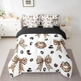 thumbnail image 2 of Castle Fairy Cute Bowknot 7-Piece Twin Bedding Sets for Girls Boys Children,Leopard Print Bedding Comforter Set,Fashion Modern Breathable Sheet Sets,Lightweight Room Decor, 2 of 8
