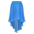 thumbnail image 3 of iixpin Chiffon Dance Skirts for Women High Low Gymnastic Ballet Skirt Elastic Waistband Cover-up Skirt Blue M, 3 of 7