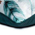 thumbnail image 2 of Blue 12"x18" (30x45 cm) Lumbar Pillow Cover, Satin Peacock Feather Beaded Oblong Pillow, Birds Pattern Modern Style - Mayura, 2 of 4