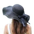 thumbnail image 2 of Womens Sun Straw Hat, Big Brim Hat Bowknot Summer Hat Foldable Roll up Floppy Sunhat Beach for Women, 2 of 4